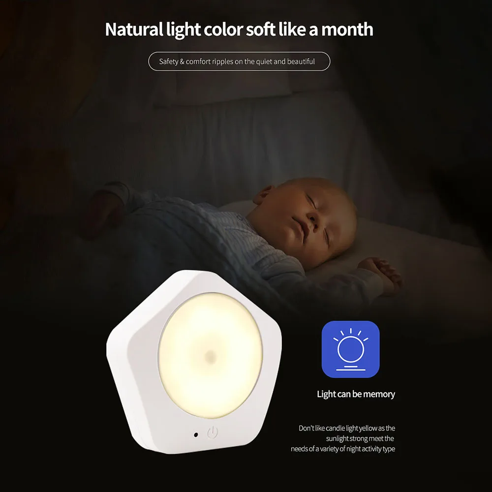 

Built-In Battery Human Body Induction Night Light Living Room Bedroom Study Night Light Remote Control Timing