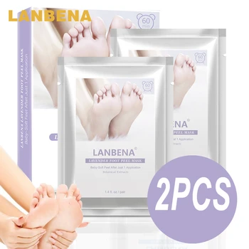 

2 PCS LANBENA Lavender Foot Peel Mask Only Need One Pair Remove Dead Skin Thoroughly in 2-7 Days Foot Mask Peeling Cuticles Heel