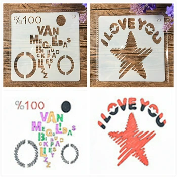 

2Pcs/Lot 13cm Love You Star Bicycle DIY Craft Layering Stencils Painting Scrapbooking Stamping Embossing Album Paper Template