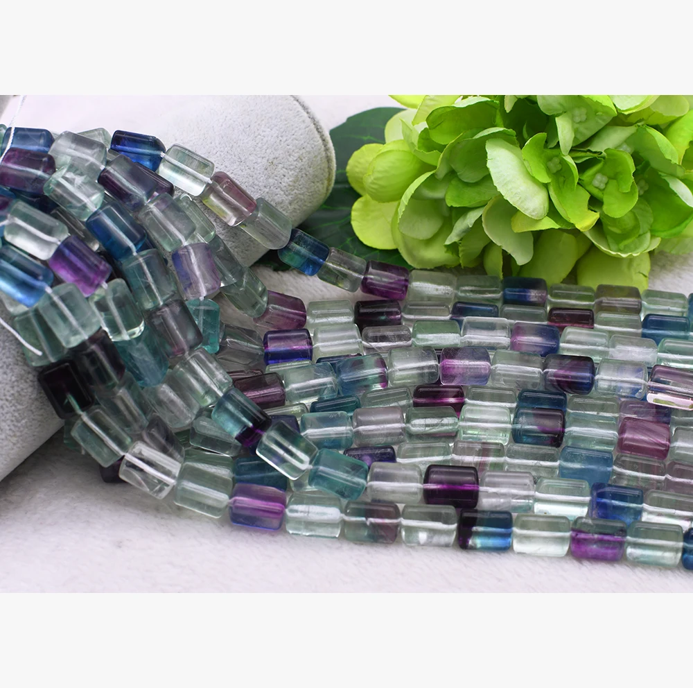 10X14mm Natural stone Colorful Fluorite Faceted Oval Loose Bead 15.5