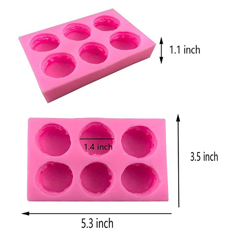 Set di 2 stampi per sapone in silicone 3D piccoli macaron rotondi per
