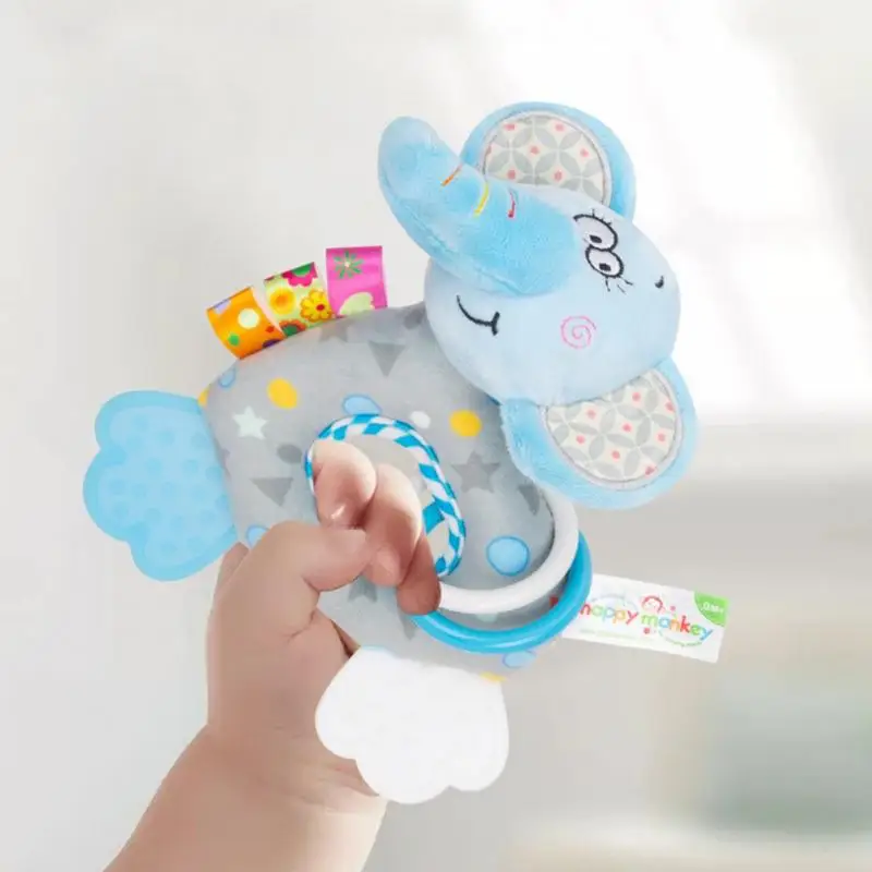 1Pcs Newborn Baby Plush Stroller Toys Baby Rattles Mobiles Cartoon Animal Hanging Bell Educational Baby Toys Baby Teether Rattle