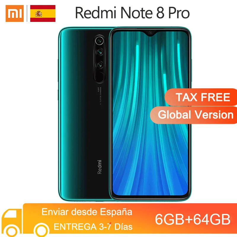 Глобальная версия Xiaomi Redmi Note 8 Pro 6 ГБ 64 Гб Смартфон MTK Helio G90T Octa Core 4500 мА/ч