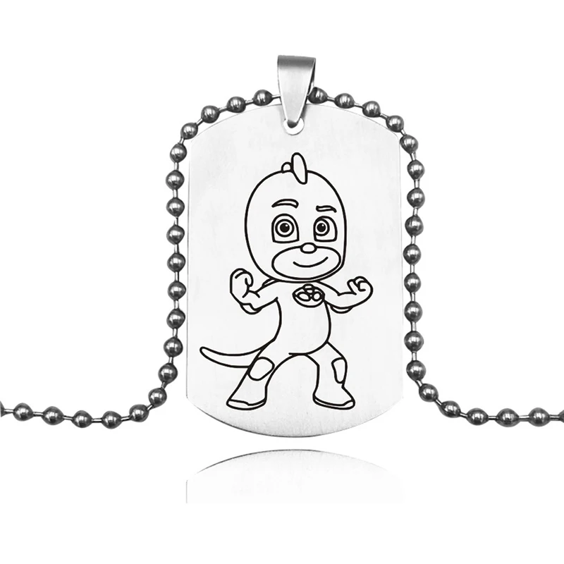 Горячая новинка мультяшная маска PJ фигурки аниме маски из нержавеющей стали Catboy Owlette Gekko титановая сталь ожерелье аксессуары S55