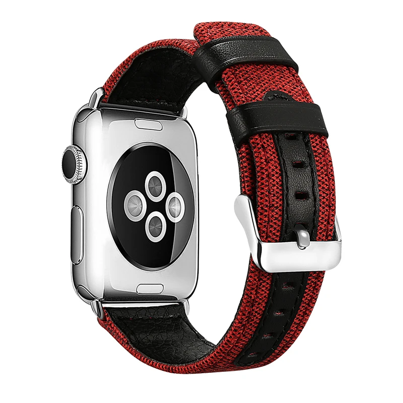 Ткань и кожаный ремешок для apple watch band 40 мм 44 мм, 38 мм, 42 мм, iwatch, версия apple watch 5/4/3/2/1 браслет wristbelt аксессуары