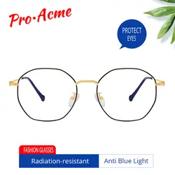 Pro Acme, полигон, металлическая оправа, анти-синий светильник, блокирующие очки, синий светильник, очки для компьютера, устойчивые к радиации