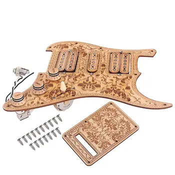 

1 Set Electric Guitar HSH Pickguard Anti-scratch Plate Maple Wired Humbuckers Pickup Musical Instrument Accessory