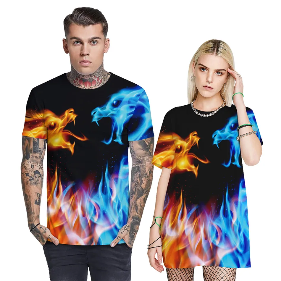 Футболка женская/мужская с 3D-принтом рубашка забавным принтом черепа для