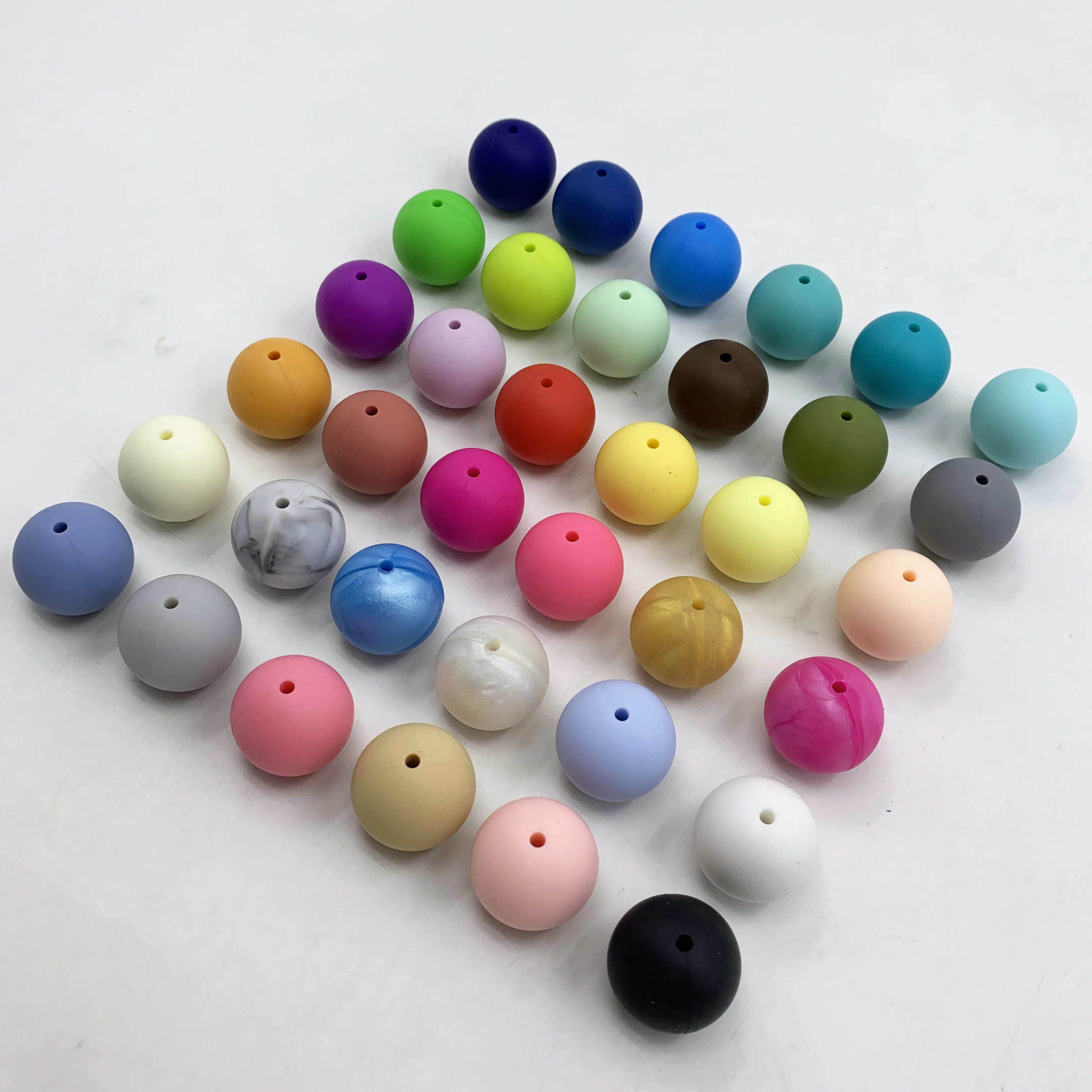

Free shipping Silicone Teething Necklace beads 100PCS 15MM silicone baby teething necklace Food Grade silicone beads jewellery
