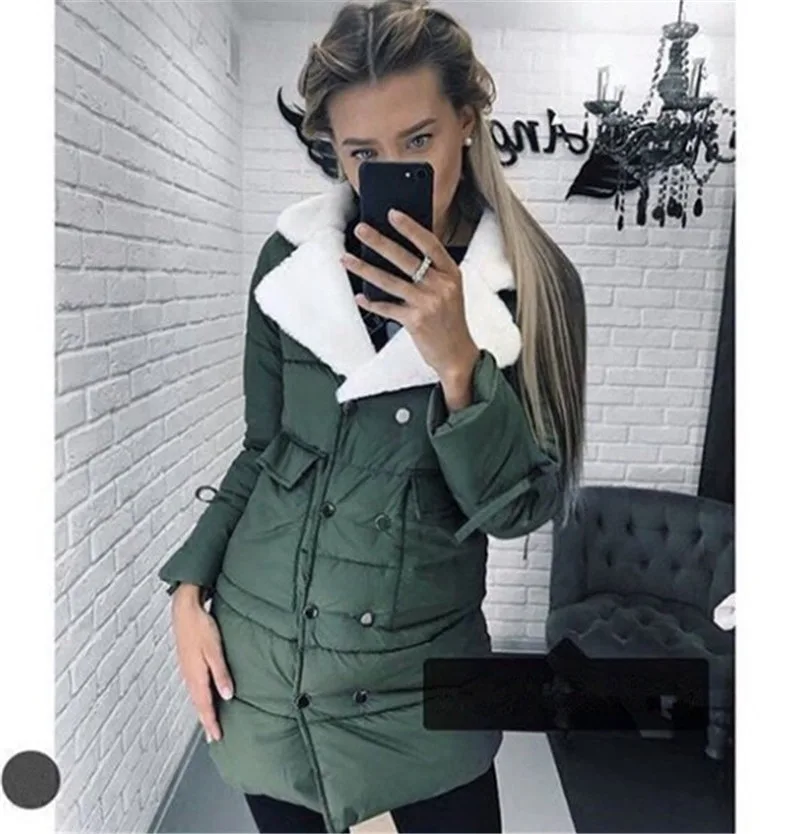 Зимнее Новое Стильное модное двубортное хлопковое пальто поставка товаров AliExpress