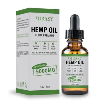 

Hemp Oil 5000mg for Pain Anxiety Stress Joint Relief Mood Sleep Support Pure Herbal Supplement Helps with Skin Hair