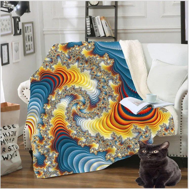 

Psychedelic Dizziness Anime Blanket LIASOSO New 3D Print Travel Fleece Quilt Sofa Warm Throw Plush Duvet Snow Soft Sheet B185-04