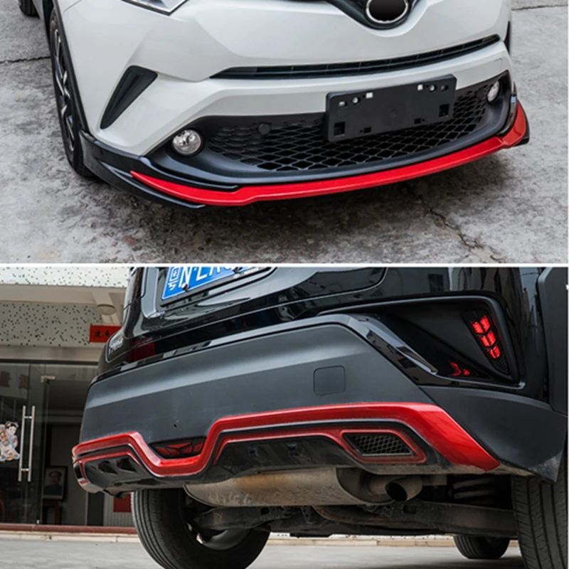 Car Stling ABS Paint Front Rear Bumper Diffuser Skid Protector Guard Plate Bumper Cover Trims For Toyota CHR C-HR 2018 2019