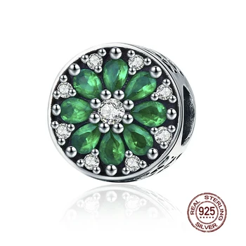 

NEW Original Design 100% 925 Sterling Silver Charm Authentic Glamour Green Tangerine Retro Elegant Women Bead Wedding Jewelry