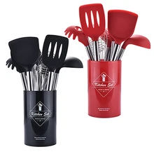 8 шт./компл. силиконовые Пособия по кулинарии посуда набор Нержавеющая сталь ручка Пособия по кулинарии Набор инструментов с ящиком для хранения Кухня инструменты