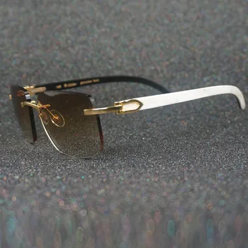 Męskie okulary Carter okulary białe czarne bawoli róg okulary na krótkowzroczność okulary do czytania okulary damskie męskie okulary przeciwsłoneczne tanie i dobre opinie UANVIEW CN (pochodzenie) Z żywicy Bez oprawek Adult STOP NONE Gradient UV400 42mm 012 CT Square 55mm 55-18-140 Rimless Sunglasses