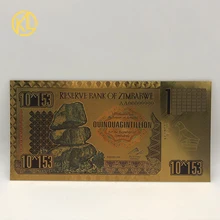AA00099999 позолоченный один Quinquagintillion долларов Zimbabwe банкнота для коллекции и подарков