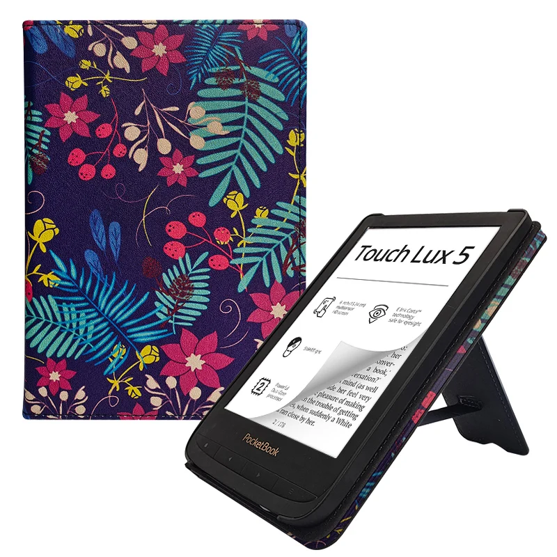 Stand Case for Pocketbook Color/Tonch HD 3/Touch Lux 5/4/Basic Lux 2 (PB606/616/627/628/632/633) with Sleep/Wake / Hand Strap tablet stands Tablet Accessories