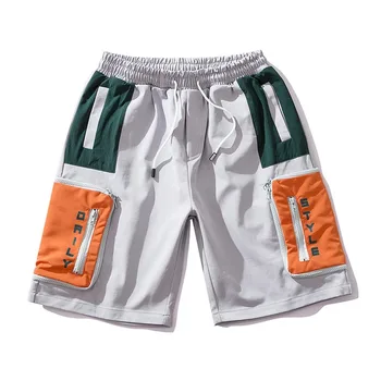

Mens Patchwork Pocket Cargo Shorts Summer Casual Multi-Pockets Loose Shorts 2020 Men Color Block Out Joggers Bermuda Shorts