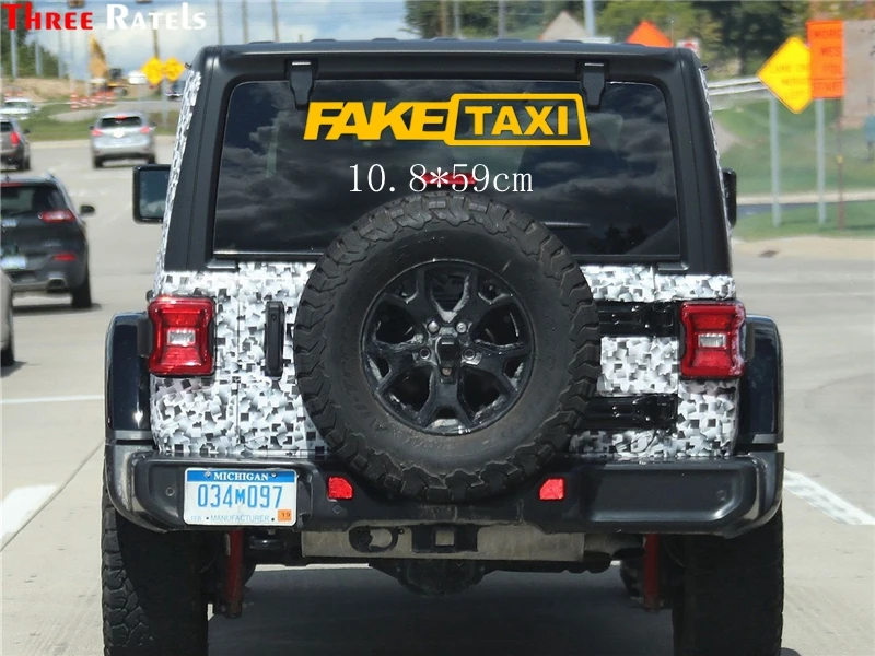 Três ratels TZ-1168 2 pçs falso táxi carro adesivos reflexivo decalque engraçado janela decalques de vinil estilo do carro auto adesivo emblema