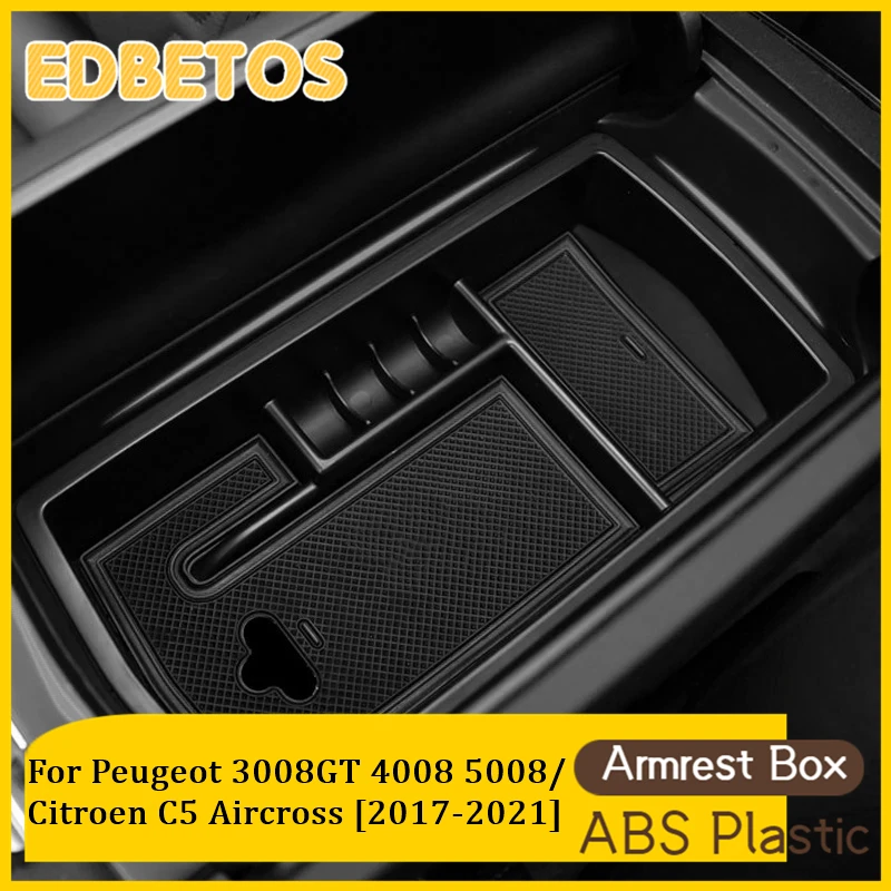 

Center Console Organizer For Peugeot 3008 GT 4008 5008 Citroen C5 Aircross 2017-2021, ABS Tray Armrest Storage Box