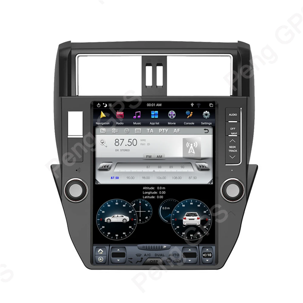 12,1 дюймов Android 8,1 автомобильный dvd-плеер для Toyota Land Cruiser Prado 150 2010-2013 gps навигация Tesla стиль 4K видео HD головное устройство