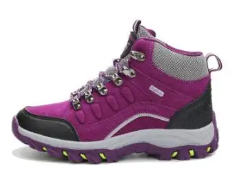 WomenPurpleFleece Мужские теплые флисовые военные тактические ботинки; женские водонепроницаемые зимние кроссовки для пешего туризма; замшевые уличные треккинговые ботинки; модная мужская обувь - Цвет: WomenPurpleFleece