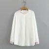 Hot Sale Shirts Plus-Size Women Ladies Spring White Autumn Cotton Tops Cardigan Collar Soft-Stand 1005002089463104