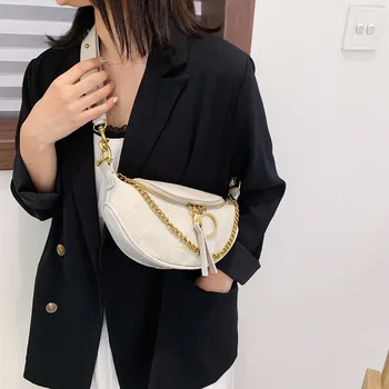 

2020 new Korean version of the trend chain crossbody bag fashion chest bag waist bag women leather handbags