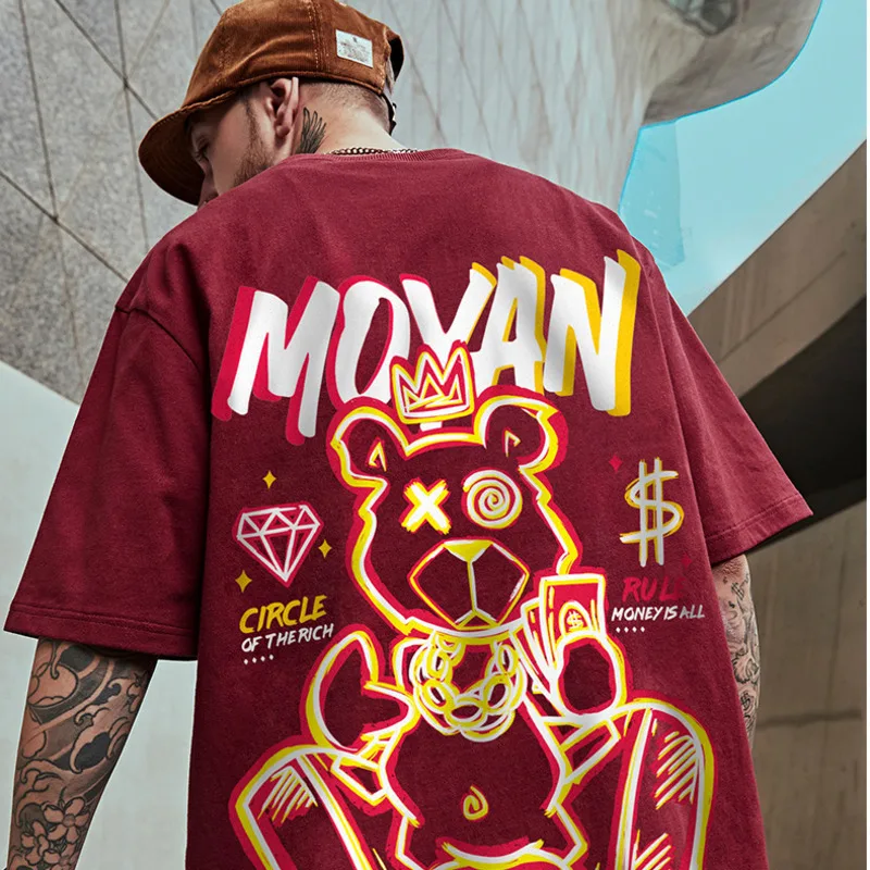 ZAZOMDE 2022 New High Street T Shirt Streetwear Men Hip Hop Printed T-Shirts Summer Hot Sale Harajuku Cotton Tee Male Loose Tops