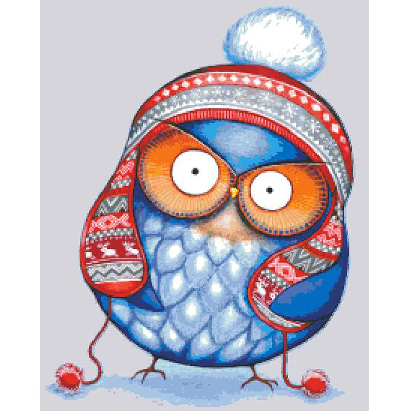 Winter Hat Owl Angry Owl Cute Blue Bird Lovely HAEANK-2276