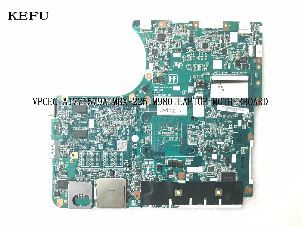 KEFU сток,, A1771579A MBX-225 M980(fit M981) REV: 1,1 для sony VPCEC серии, M981 материнская плата для ноутбука