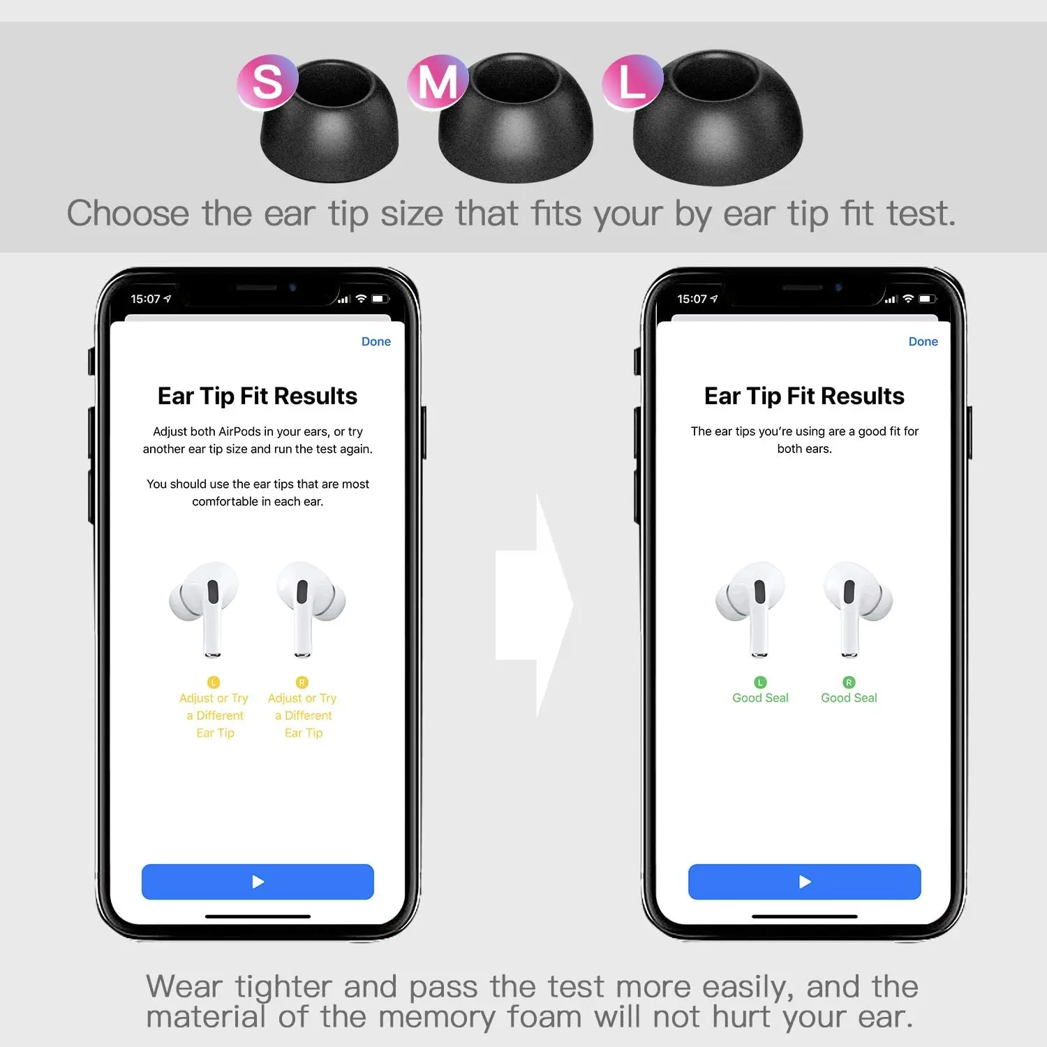 Dicas para Airpods Fone de Ouvido Cancelamento de Ruído Pares Memória Espuma Orelha Pro Acessórios Airpods Earplug Substituição Eartip 6 1:1 - Image 2