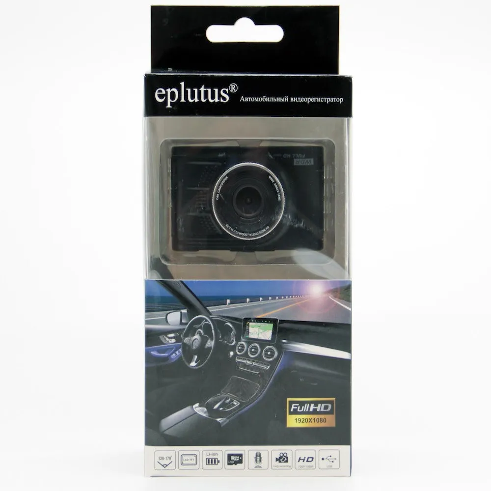 Компактный мини видеорегистратор Eplutus DVR 916 с экраном 3" и углом обзора 140 градусов