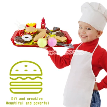 

Simulation Hamburger Fries Model Toy Children Entertainment Training Sensory Hand-eye Coordination Interactive Toy Girl Toy Gift