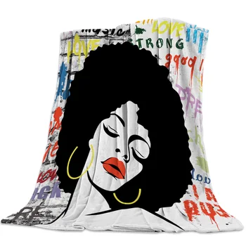 

Black Girl Graffiti Sexy Lips New Soft Flannel Blanket Office Siesta Blanket Sofa Bed Blanket Bedroom Supplies