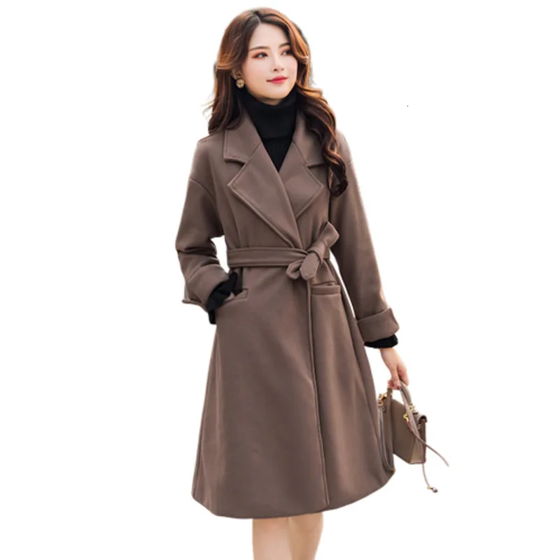 

Overknee Winter Double Faced Cloth Coat Women Elegant Manteau Femme Hiver Casaco Feminino Dames Jassen Winter Female Overcoat