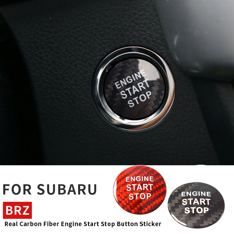 

Carbon Fiber Car Styling Engine Start Stop Button Cover Key Ignition Sticker Case Decorative For Sabaru BRZ Accessories