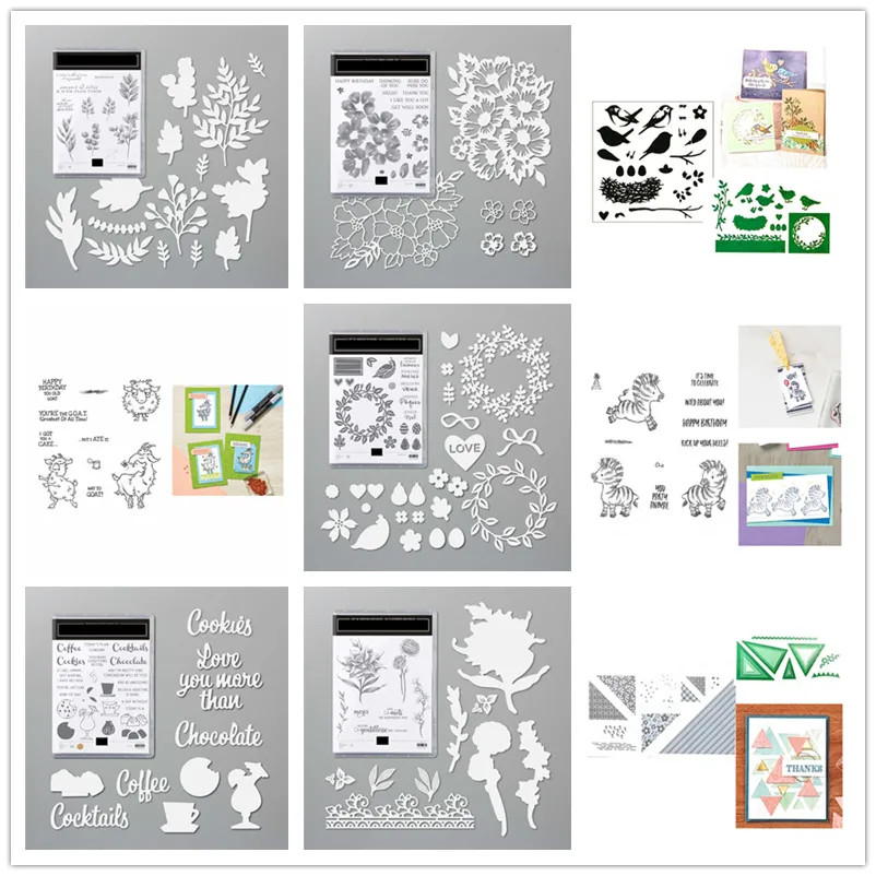Металлический Трафаретный вырубной штамп и прозрачные наклейки Набор сделай сам