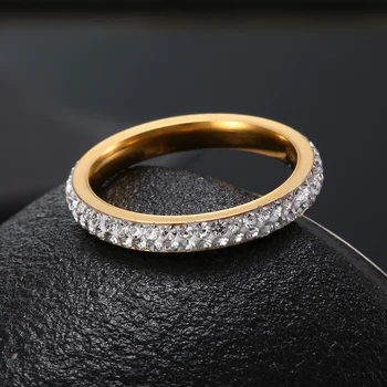 

Simple Thin Rings for Woman Fashion Silvery Color White Crystal Ring Women Engagement Wedding Classic Round Circle Finger Rings