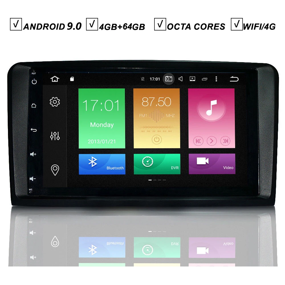 9 ips Android 9,0 автомобильный DVD gps плеер для Mercedes Benz X164 W164 GL ML-Class Octa 8 Core 4G ram 64G rom радио Bluetooth wifi/4G