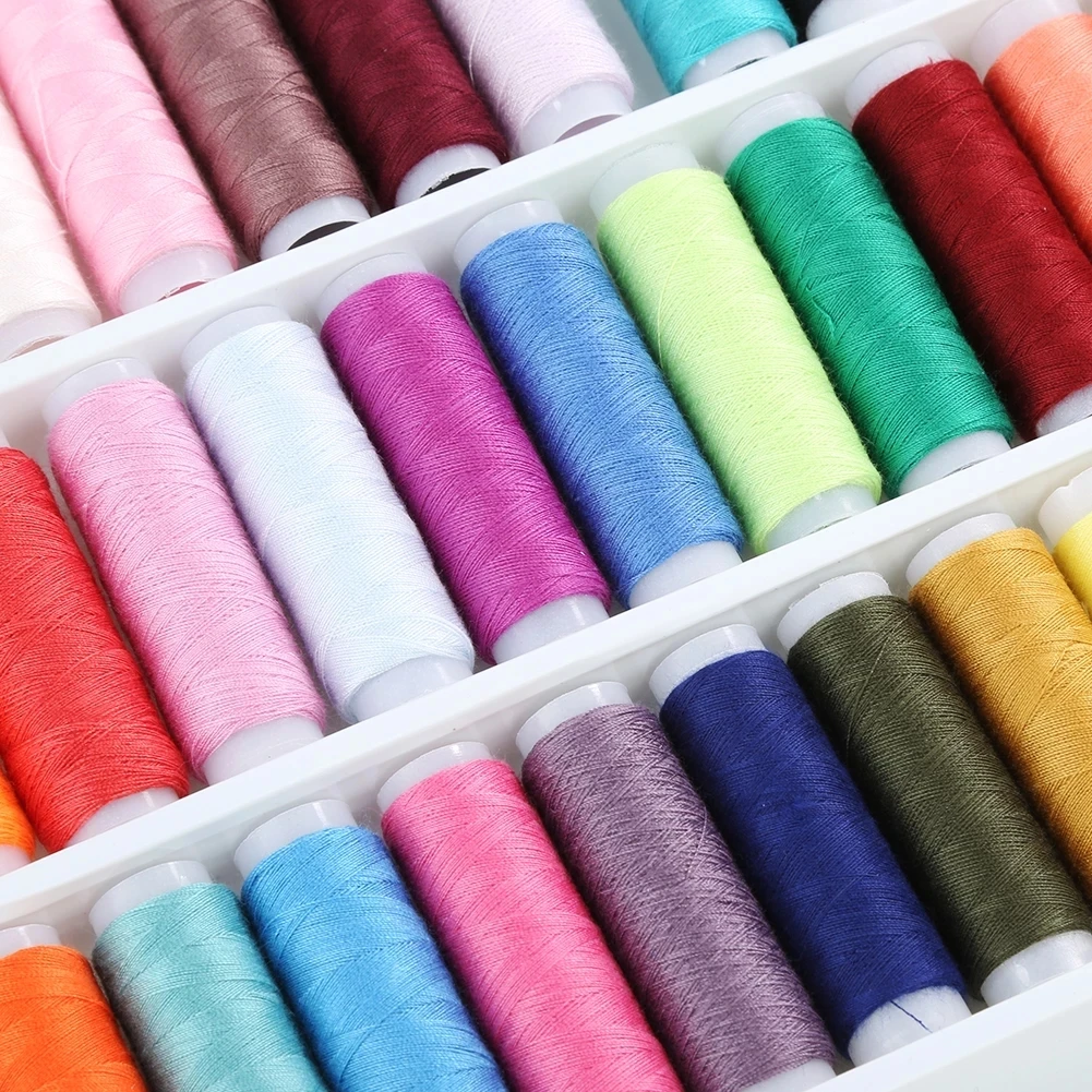 Description Picture 4 of item39Pcs Mixed Colors 100% Polyester Yarn Sewing Thread Roll Machine Hand Embroidery 200 Yard Each Spool For Home Sewing Kit