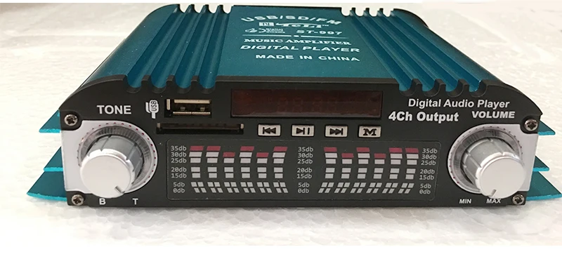 DC12V 40 Вт+ 40 Вт мини 4-канальный Bluetooth автомобиля домашнем компьютере цифровой аудио усилитель пульт дистанционного управления FM радио USB SD музыкальный плейер