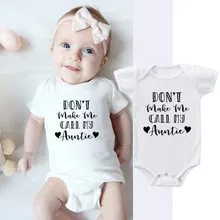 Ne Me faites pas appeler ma tante lettres imprimer bébé vêtements body blanc à manches courtes Neborn Onesie combishort vêtements d'été 0-18M(China)