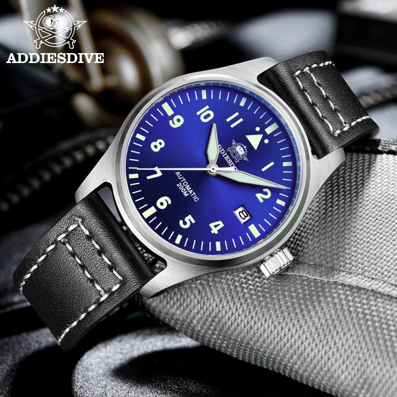ADDIESDIVE Men's watch Stainless Steel C3 Luminous Sapphire Crystal 200M Waterproof Automatic Mechanical Watch Reloj