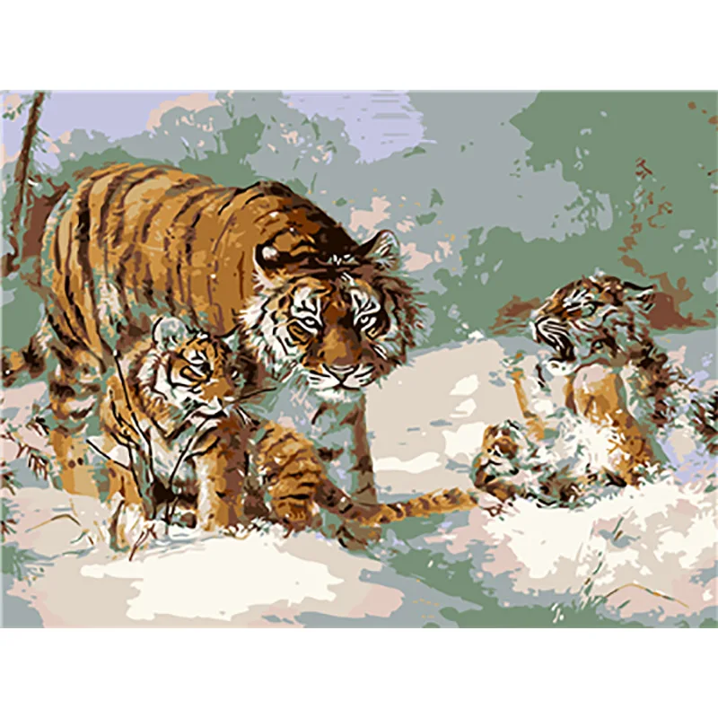 Animale Тигр Сделай Сам краска по номерам для взрослых краска по номерам Schilderen op nummer Pintar por numeros Pintura por numero - Цвет: number painting3