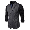 Mens Waistcoat Stripe Plaid Formal Suit Vest Men Fashion Casual Double Breasted Sleeveless Gilet Male Business Formal Dress Vest ► Photo 2/6