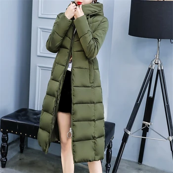 

Winter Coat Women Bubble Coat Hooded Parka Padded Jacket Ladies Fashion Black Quilted Long Warm Jackets Women Overcoat 2019