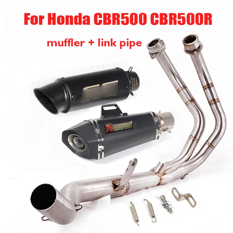 

For Honda CBR500R CB500F CB500X Motorcycle Exhaust Pipe System Whole Set Connecting Header Link Pipe Escape Silencer Slip on