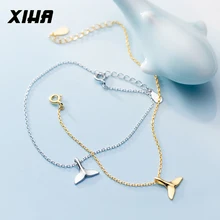 XIHA 925 браслеты из стерлингового серебра с русалочкой и хвостом для женщин и девушек Подарок на день рождения оптом много